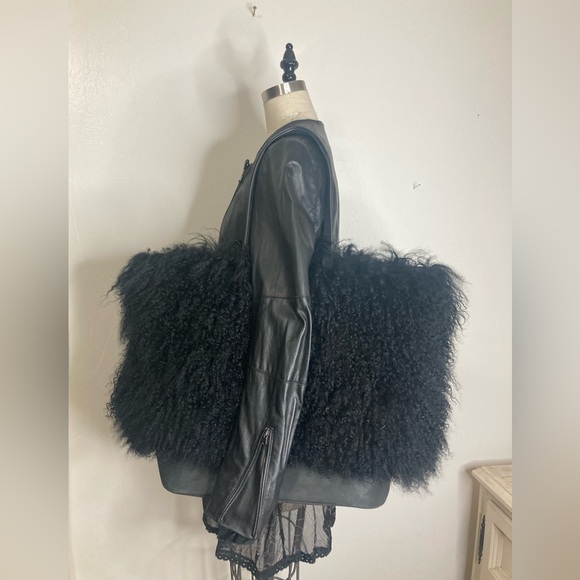Australia Luxe Collective Handbags - Huge weekender tote bag Mongolian fur leather bottom